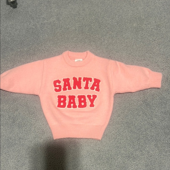 NWOT Spearmint Love Santa Baby Pink Sweater - Picture 2 of 4
